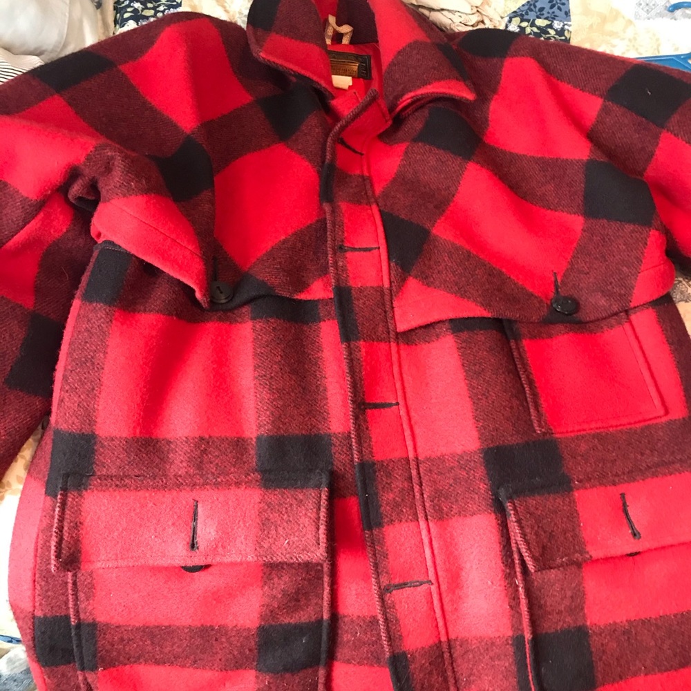 Mens wool and down coat